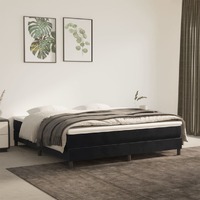  Pocket Spring Bed Mattress Black 153x203x20 cm Queen Size Velvet