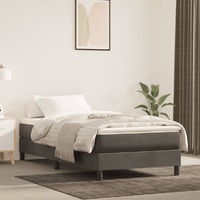  Pocket Spring Bed Mattress Dark Grey 107x203x20 cm Super Single Velvet