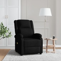  Wing Back Massage Chair Black Fabric