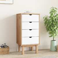  Drawer Cabinet OTTA Brown&amp;White 45x39x90cm Solid Wood Pine