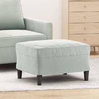  Footstool Light Grey 60x50x41 cm Velvet