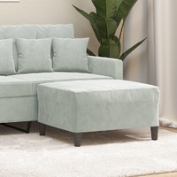  Footstool Light Grey 70x55x41 cm Velvet