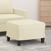  Footstool Cream 60x50x41 cm Faux Leather