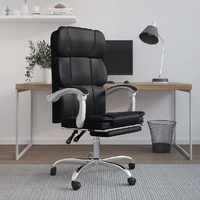  Reclining Office Chair Black Faux Leather