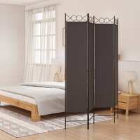  4-Panel Room Divider Brown 160x200 cm Fabric