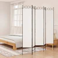  5-Panel Room Divider White 200x200 cm Fabric