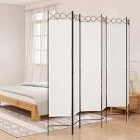  6-Panel Room Divider White 240x200 cm Fabric