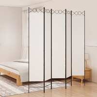 5-Panel Room Divider White 200x220 cm Fabric