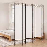  6-Panel Room Divider White 240x220 cm Fabric