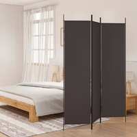  3-Panel Room Divider Brown 150x200 cm Fabric