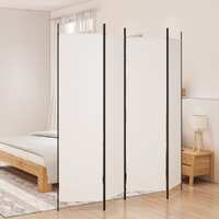  4-Panel Room Divider White 200x200 cm Fabric