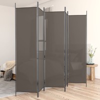  5-Panel Room Divider Anthracite 250x200 cm Fabric