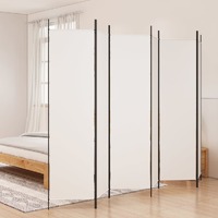  6-Panel Room Divider White 300x200 cm Fabric