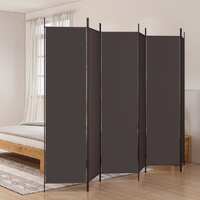  6-Panel Room Divider Brown 300x200 cm Fabric