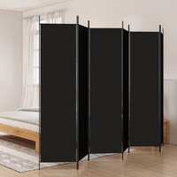  6-Panel Room Divider Black 300x200 cm Fabric