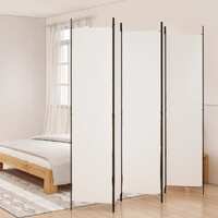  5-Panel Room Divider White 250x220 cm Fabric