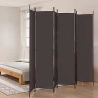  6-Panel Room Divider Brown 300x220 cm Fabric