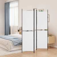  3-Panel Room Divider White 150x200 cm Fabric