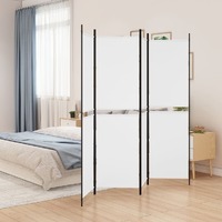  4-Panel Room Divider White 200x200 cm Fabric
