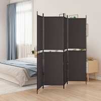  4-Panel Room Divider Brown 200x200 cm Fabric