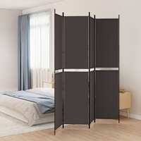  4-Panel Room Divider Brown 200x220 cm Fabric