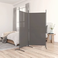  2-Panel Room Divider Anthracite 175x180 cm Fabric