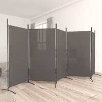  5-Panel Room Divider Anthracite 433x180 cm Fabric