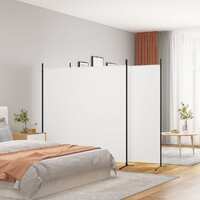  3-Panel Room Divider White 525x180 cm Fabric