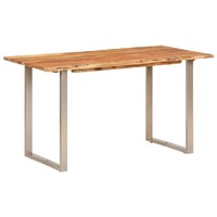  Dining Table 140x70x76 cm Solid Wood Acacia