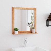  Wall Mirror 55x55 cm Solid Wood Walnut