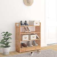  Shoe Rack with Drawer 70x27x81 cm Solid Wood Walnut
