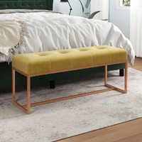  Bench Mustard Yellow 110x36x45 cm Velvet