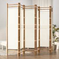  Folding 6-Panel Room Divider 240 cm Bamboo and Canvas