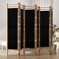  Folding 6-Panel Room Divider 240 cm Bamboo and Canvas