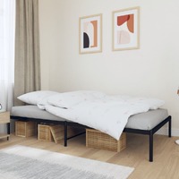  Metal Bed Frame without Mattress Black 107x203 cm King Single