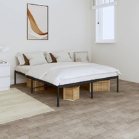  Metal Bed Frame without Mattress Black 150x200 cm