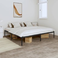  Metal Bed Frame without Mattress Black 183x203 cm King
