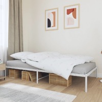  Metal Bed Frame without Mattress White 107x203 cm King Single
