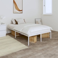  Metal Bed Frame without Mattress White 135x190 cm