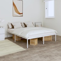  Metal Bed Frame without Mattress White 150x200 cm