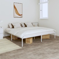  Metal Bed Frame without Mattress White 183x203 cm King