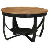  Coffee Table Ø 68x43 cm Solid Wood Acacia and Iron