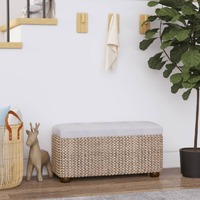  Storage Benches 2 pcs with Grey Cushion 69 cm Cattail