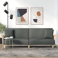  Sofa Bed with Armrests Dark Grey Fabric