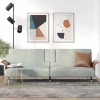  Sofa Bed with Cup Holders Light Grey Velvet