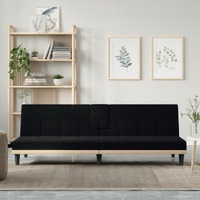  Sofa Bed with Cup Holders Black Fabric