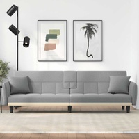 Sofa Bed with Cup Holders Light Grey Fabric