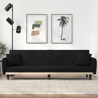  Sofa Bed with Cup Holders Black Fabric