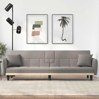  Sofa Bed with Cup Holders Taupe Fabric