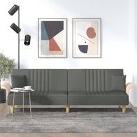  Sofa Bed with Armrests Dark Grey Fabric